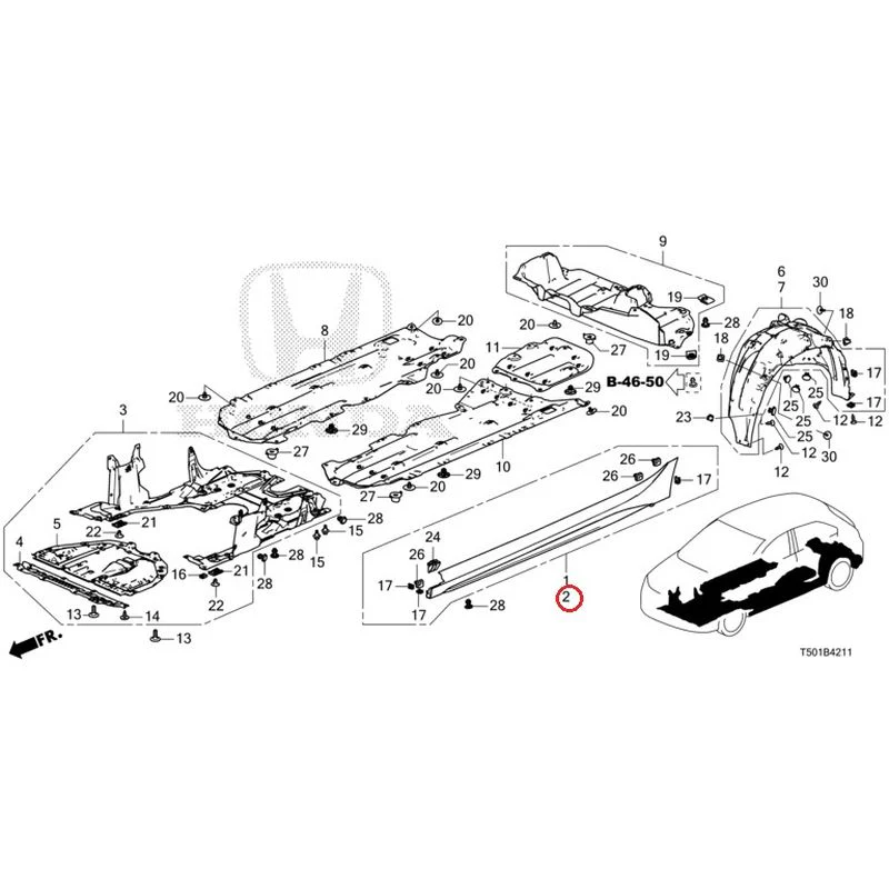 [NEW] JDM HONDA CIVIC FL4 2023 Side Sill Garnish/Under Cover GENUINE OEM - Image 8