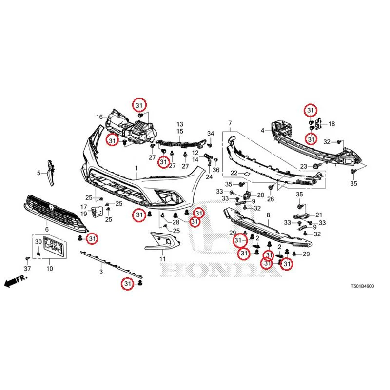 [NEW] JDM HONDA CIVIC FL4 2023 Front Bumper GENUINE OEM - Image 36