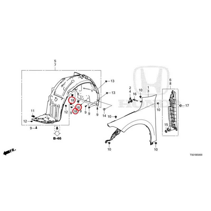 [NEW] JDM HONDA CIVIC FL4 2023 Front Fenders GENUINE OEM - Image 19