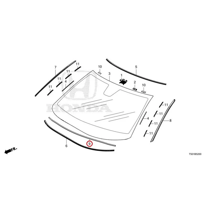 [NEW] JDM HONDA CIVIC FL4 2023 Front Windshield GENUINE OEM - Image 10