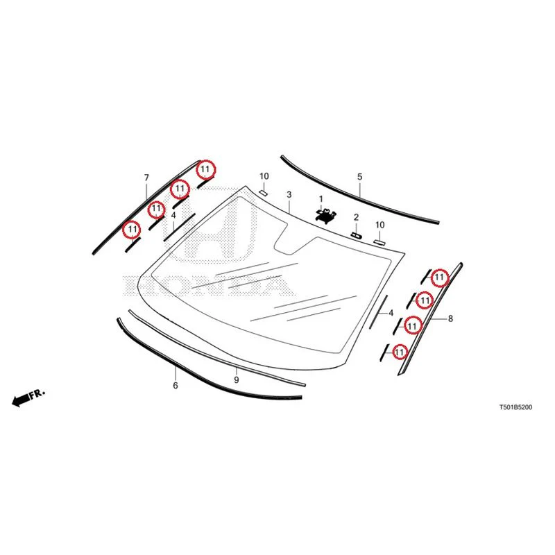[NEW] JDM HONDA CIVIC FL4 2023 Front Windshield GENUINE OEM - Image 12