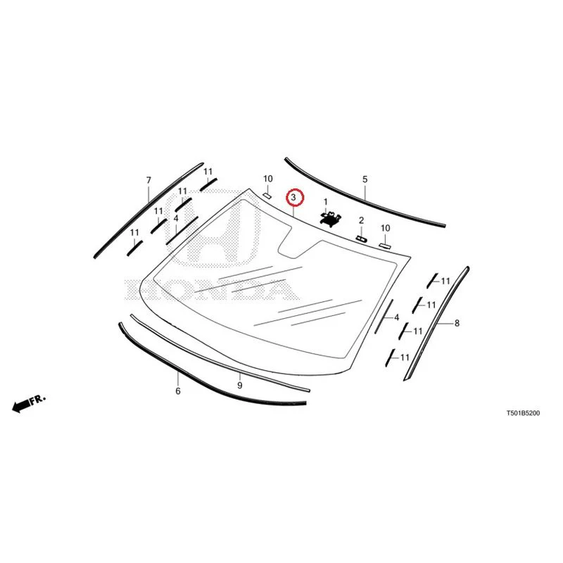 [NEW] JDM HONDA CIVIC FL4 2023 Front Windshield GENUINE OEM - Image 4