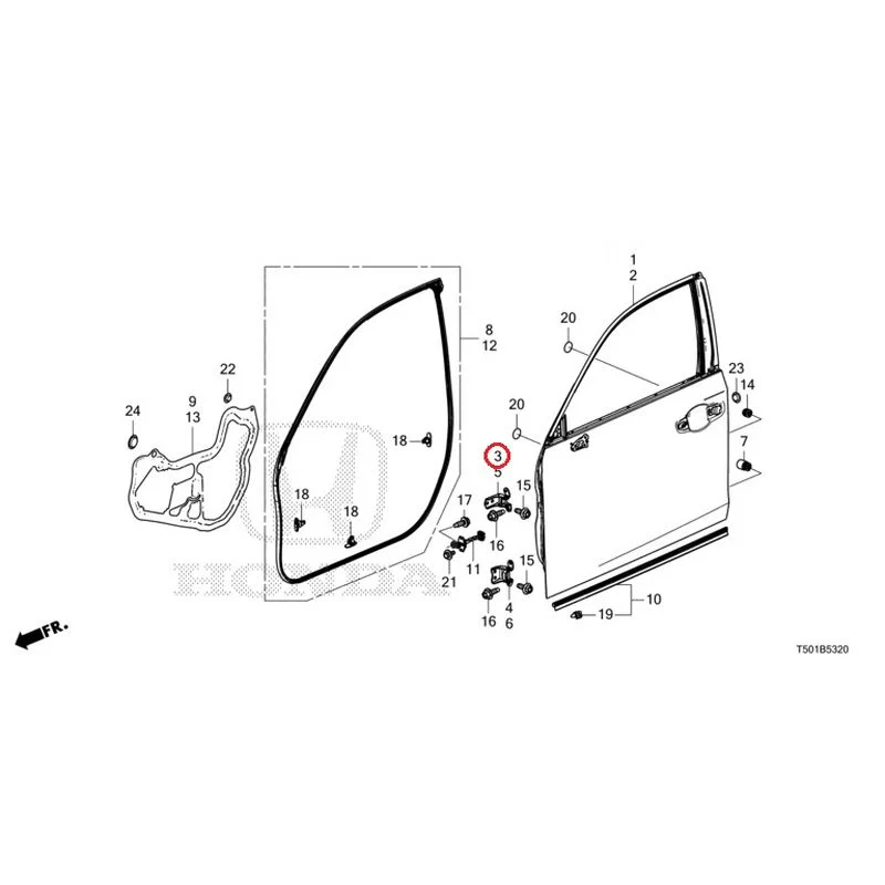 [NEW] JDM HONDA CIVIC FL4 2023 Front Door Panel GENUINE OEM - Image 4