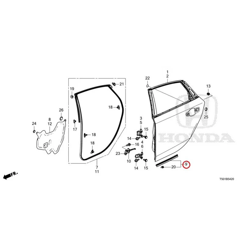 [NEW] JDM HONDA CIVIC FL4 2023 Rear Door Panel GENUINE OEM - Image 10