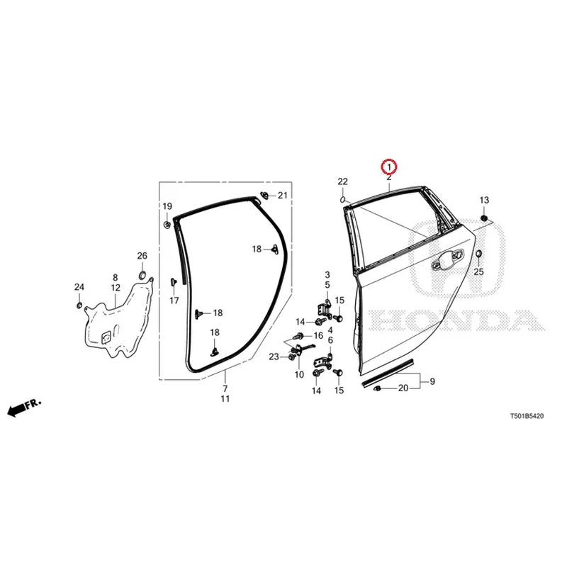 [NEW] JDM HONDA CIVIC FL4 2023 Rear Door Panel GENUINE OEM - Image 2