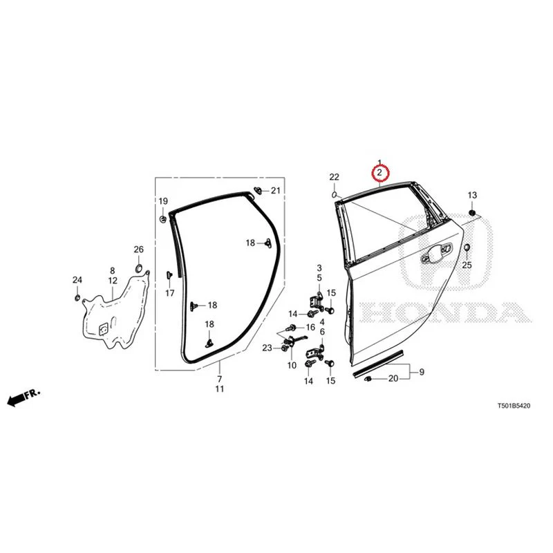 [NEW] JDM HONDA CIVIC FL4 2023 Rear Door Panel GENUINE OEM - Image 3
