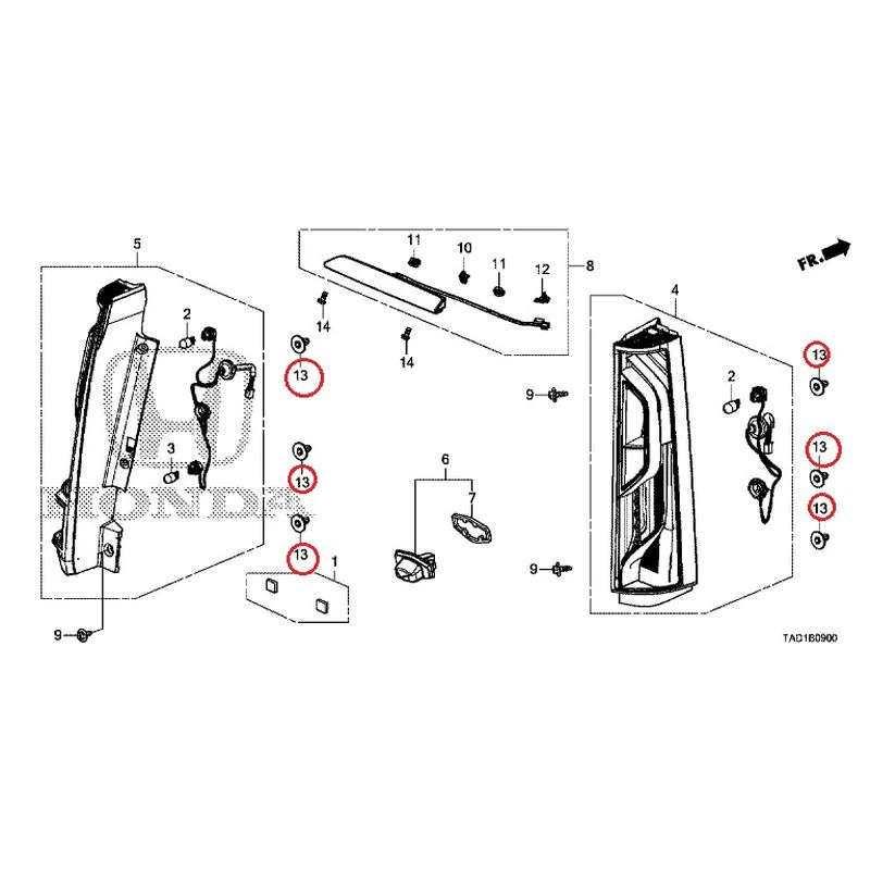 [NEW] JDM HONDA STEP WGN SPADA RP5 2020 Tail Lights/License Lights GENUINE OEM - Image 14