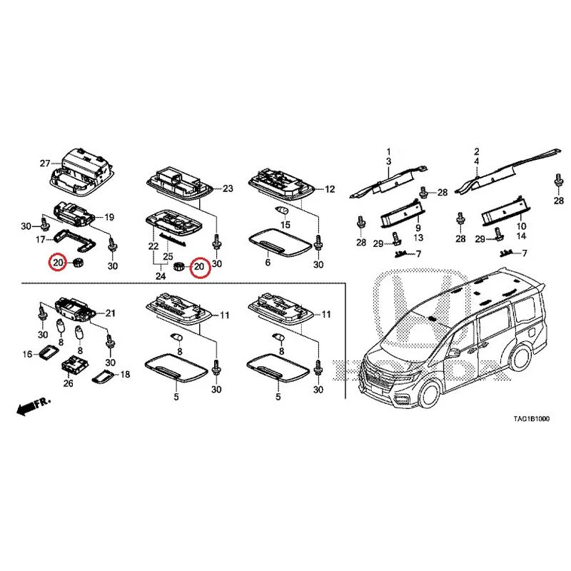 [NEW] JDM HONDA STEP WGN SPADA RP5 2020 Interior Lights GENUINE OEM - Image 16
