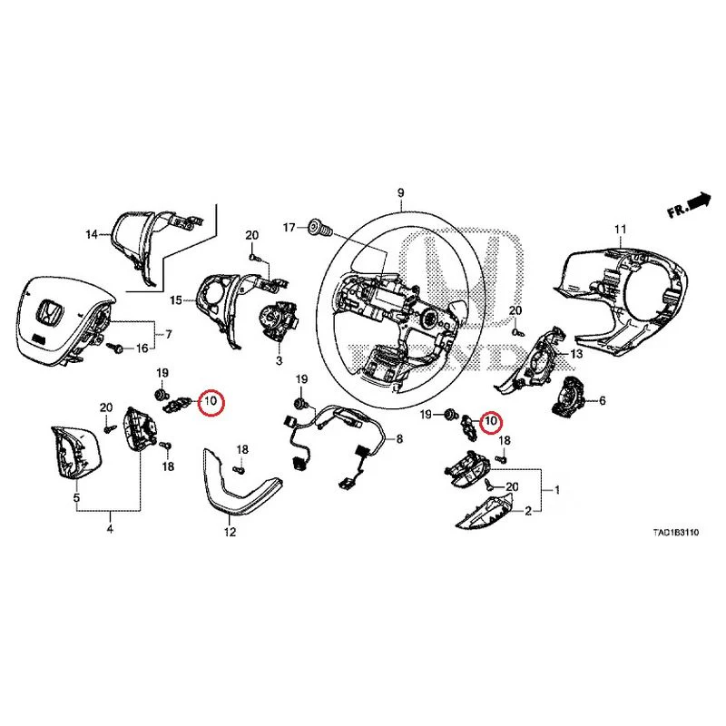 [NEW] JDM HONDA STEP WGN SPADA RP5 2020 Steering Wheel (SRS) GENUINE OEM - Image 11