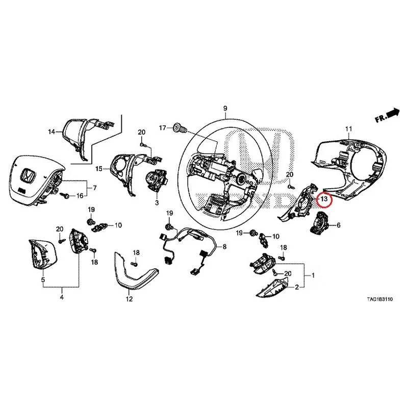 [NEW] JDM HONDA STEP WGN SPADA RP5 2020 Steering Wheel (SRS) GENUINE OEM - Image 14