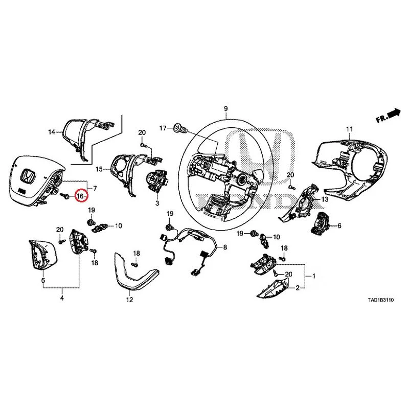 [NEW] JDM HONDA STEP WGN SPADA RP5 2020 Steering Wheel (SRS) GENUINE OEM - Image 16