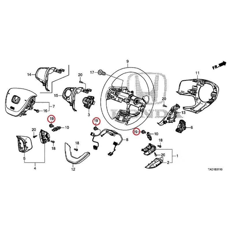 [NEW] JDM HONDA STEP WGN SPADA RP5 2020 Steering Wheel (SRS) GENUINE OEM - Image 19