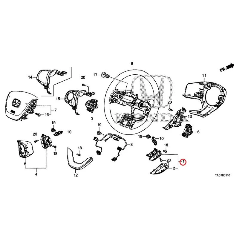 [NEW] JDM HONDA STEP WGN SPADA RP5 2020 Steering Wheel (SRS) GENUINE OEM - Image 2