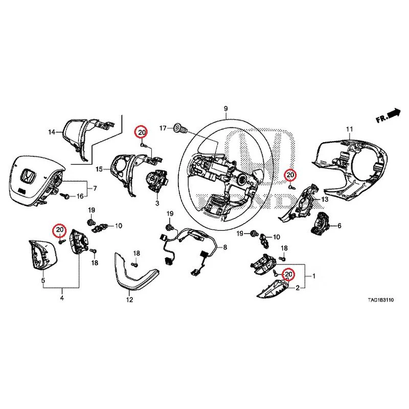 [NEW] JDM HONDA STEP WGN SPADA RP5 2020 Steering Wheel (SRS) GENUINE OEM - Image 20