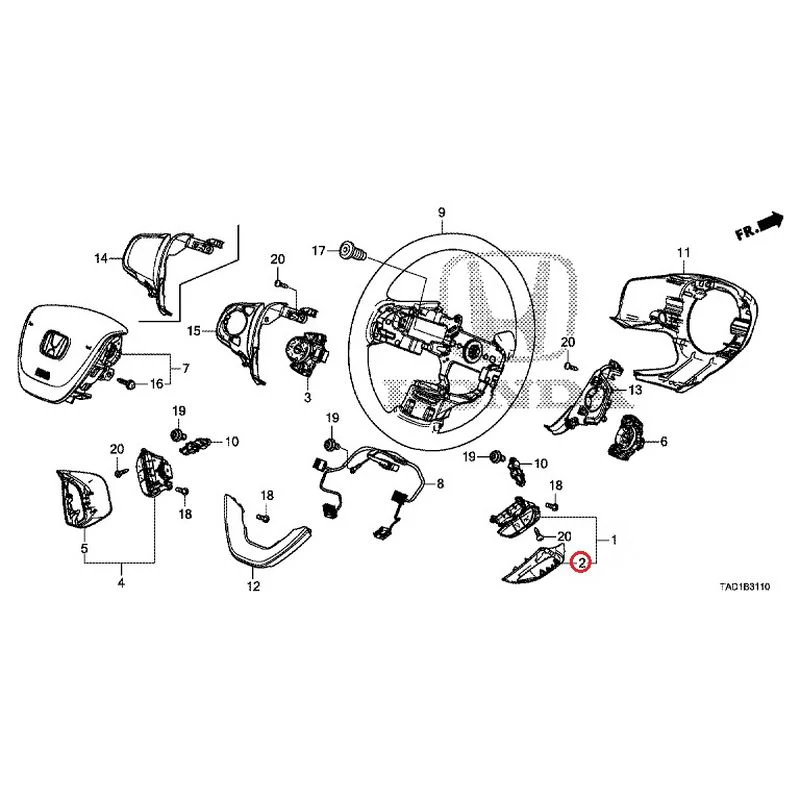 [NEW] JDM HONDA STEP WGN SPADA RP5 2020 Steering Wheel (SRS) GENUINE OEM - Image 3