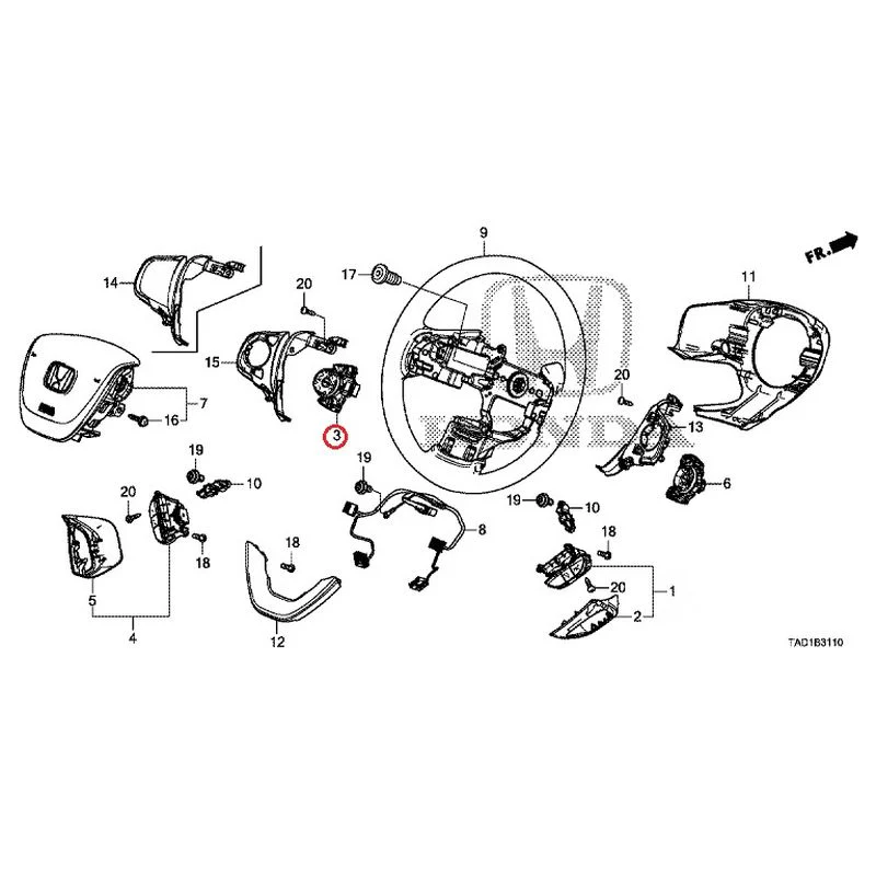 [NEW] JDM HONDA STEP WGN SPADA RP5 2020 Steering Wheel (SRS) GENUINE OEM - Image 4