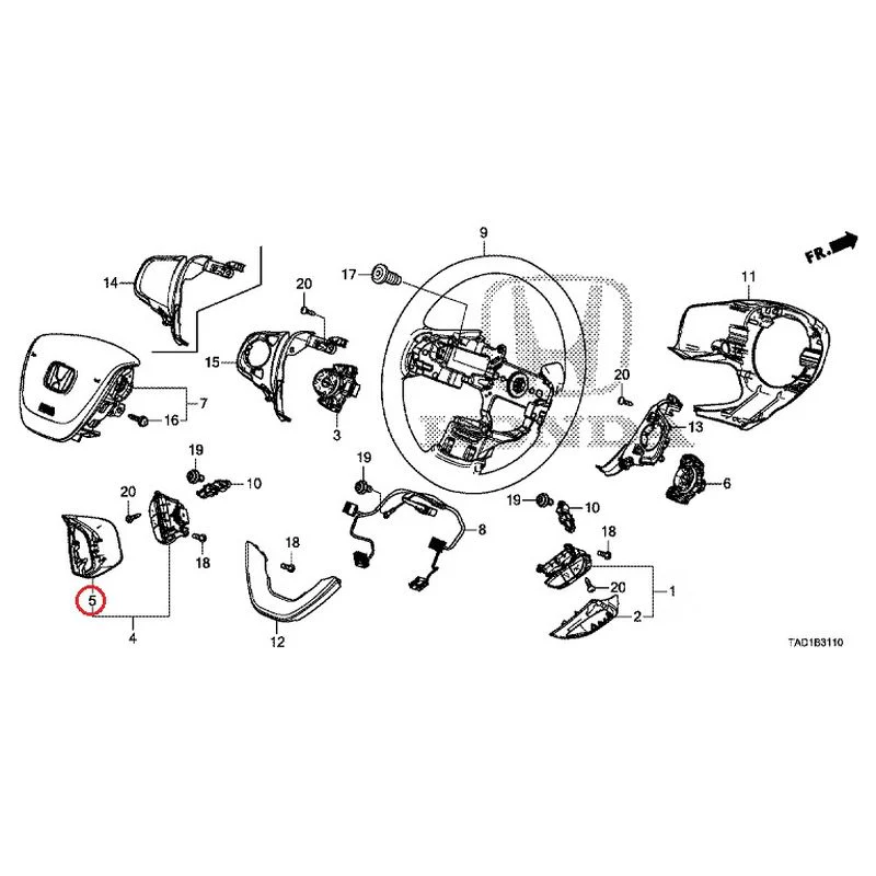 [NEW] JDM HONDA STEP WGN SPADA RP5 2020 Steering Wheel (SRS) GENUINE OEM - Image 6