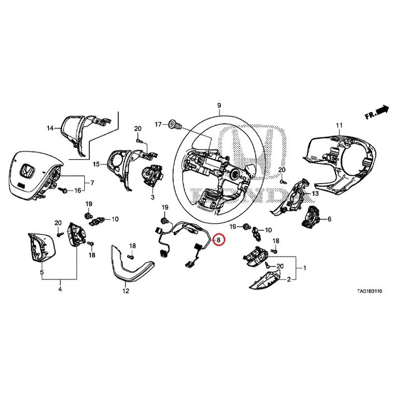 [NEW] JDM HONDA STEP WGN SPADA RP5 2020 Steering Wheel (SRS) GENUINE OEM - Image 9