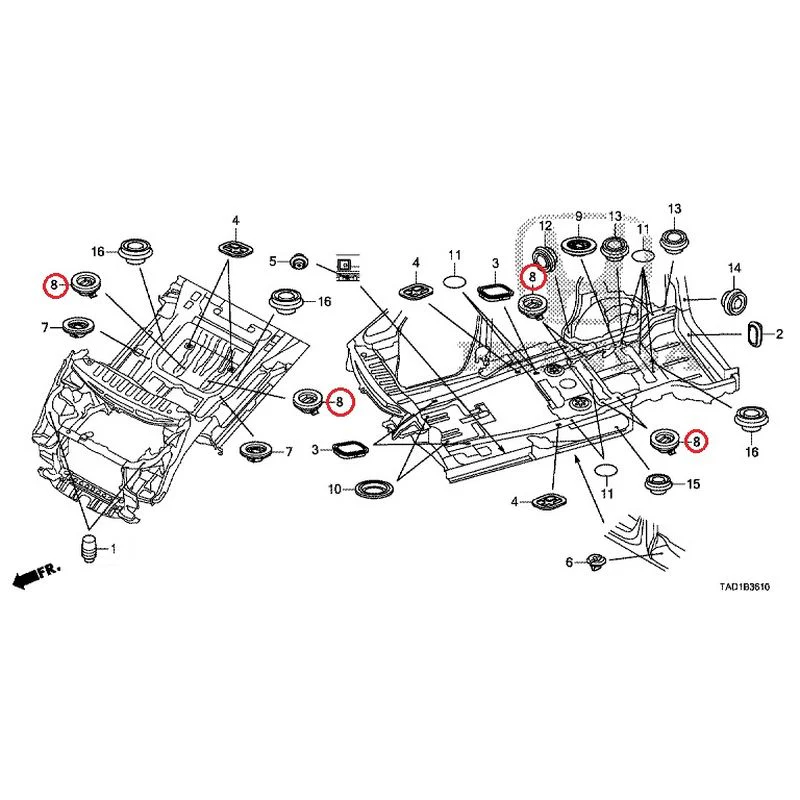 [NEW] JDM HONDA STEP WGN SPADA RP5 2020 Grommets (Front) GENUINE OEM - Image 9