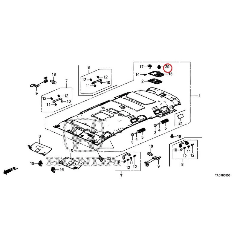 [NEW] JDM HONDA STEP WGN SPADA RP5 2020 Roof Lining GENUINE OEM - Image 20