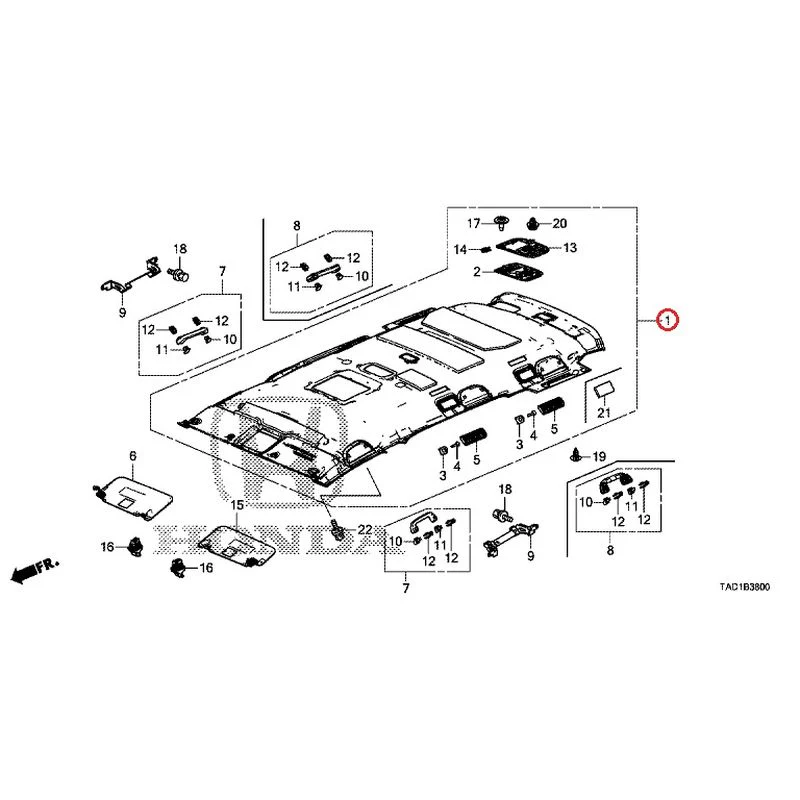 [NEW] JDM HONDA STEP WGN SPADA RP5 2020 Roof Lining GENUINE OEM - Image 3