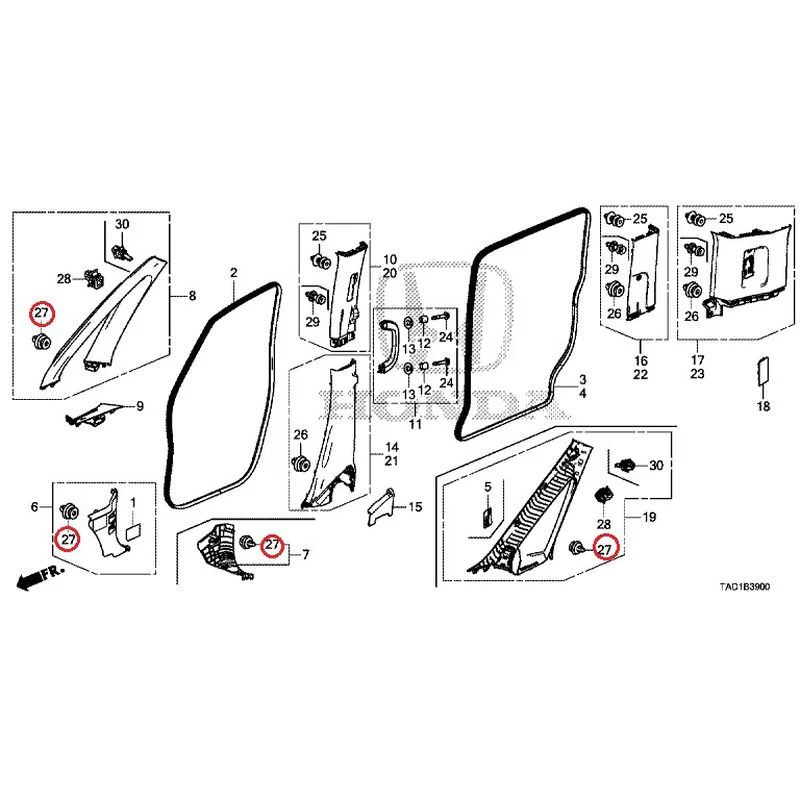 [NEW] JDM HONDA STEP WGN SPADA RP5 2020 Pillar Garnish GENUINE OEM - Image 28
