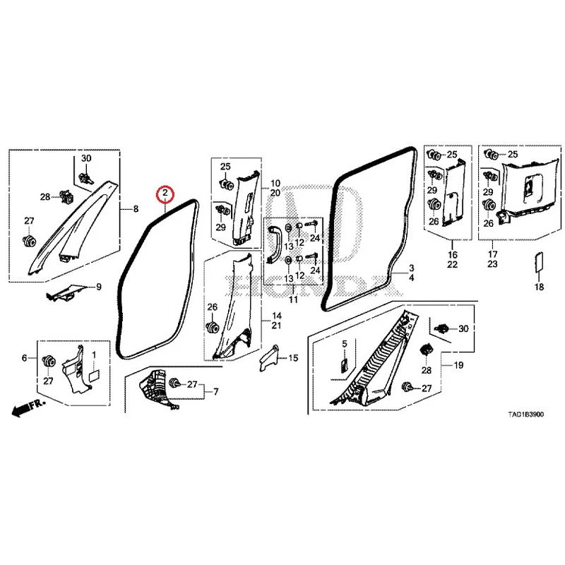 [NEW] JDM HONDA STEP WGN SPADA RP5 2020 Pillar Garnish GENUINE OEM - Image 3