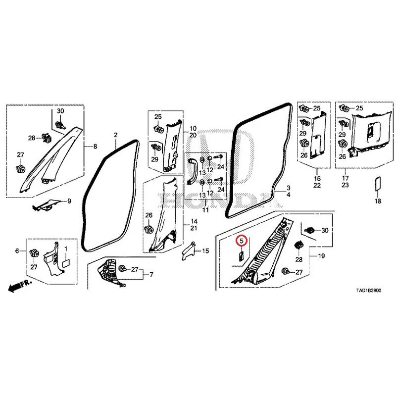 [NEW] JDM HONDA STEP WGN SPADA RP5 2020 Pillar Garnish GENUINE OEM - Image 6
