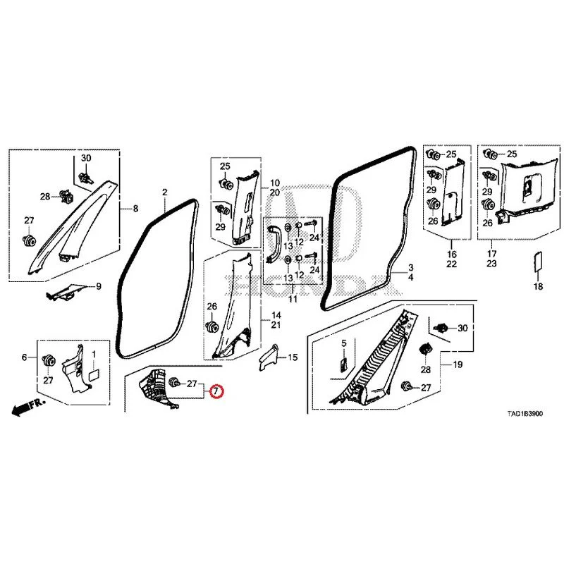 [NEW] JDM HONDA STEP WGN SPADA RP5 2020 Pillar Garnish GENUINE OEM - Image 8
