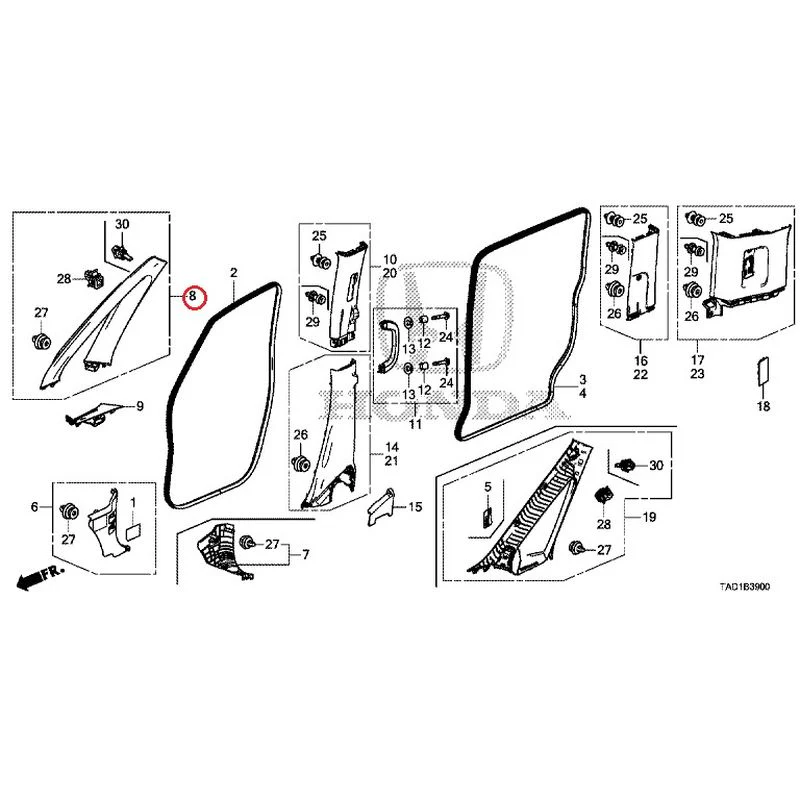 [NEW] JDM HONDA STEP WGN SPADA RP5 2020 Pillar Garnish GENUINE OEM - Image 9