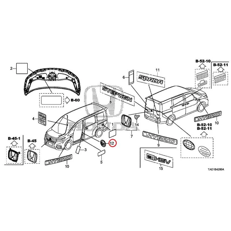 [NEW] JDM HONDA STEP WGN SPADA RP5 2020 Emblem/Caution Label GENUINE OEM - Image 10
