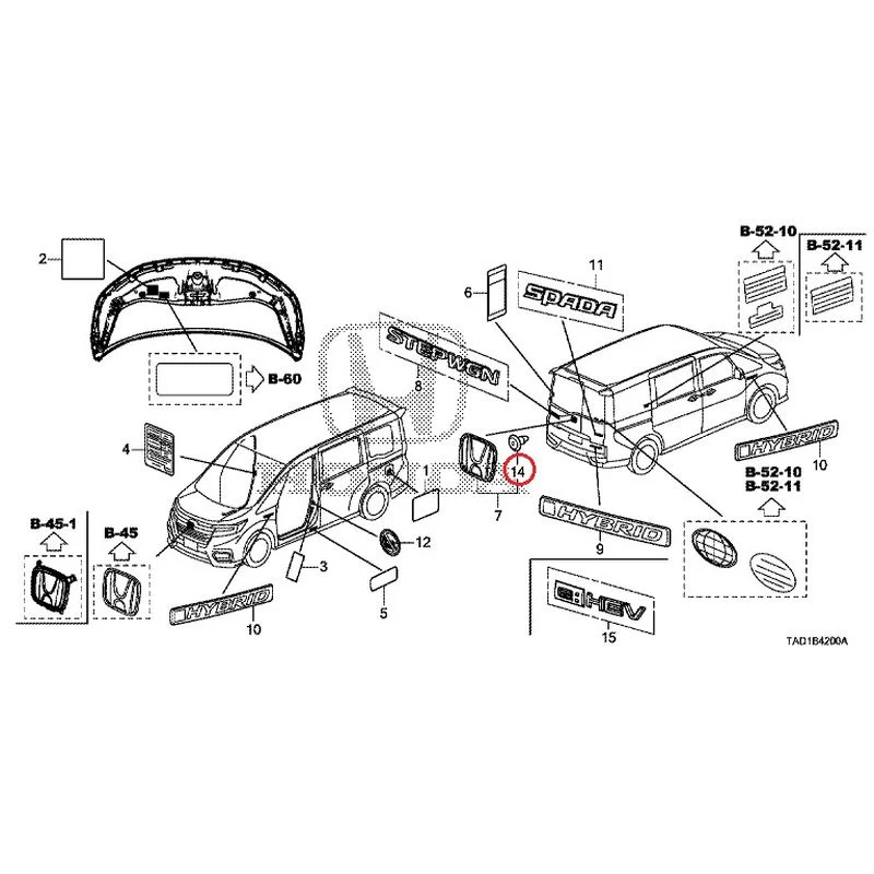 [NEW] JDM HONDA STEP WGN SPADA RP5 2020 Emblem/Caution Label GENUINE OEM - Image 11