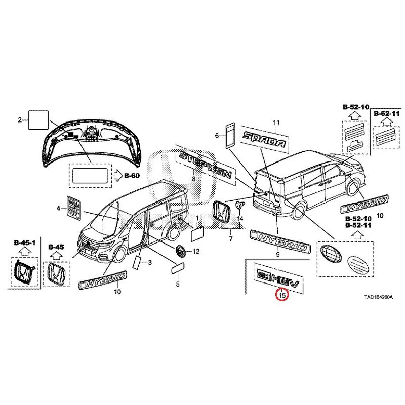 [NEW] JDM HONDA STEP WGN SPADA RP5 2020 Emblem/Caution Label GENUINE OEM - Image 12