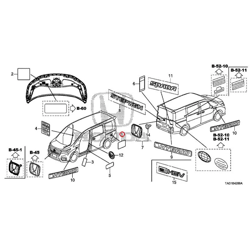 [NEW] JDM HONDA STEP WGN SPADA RP5 2020 Emblem/Caution Label GENUINE OEM - Image 2