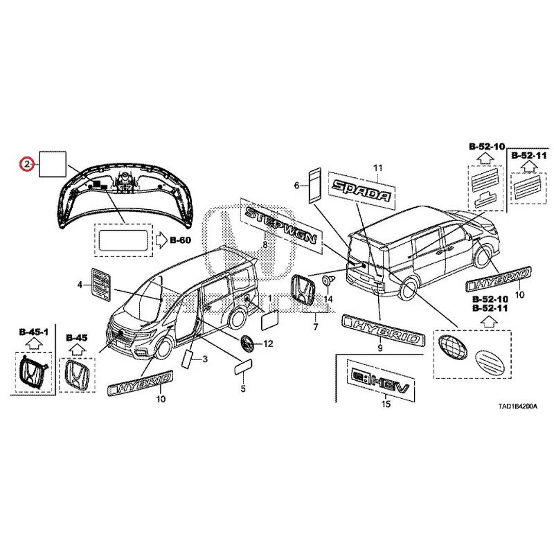 [NEW] JDM HONDA STEP WGN SPADA RP5 2020 Emblem/Caution Label GENUINE OEM - Image 3