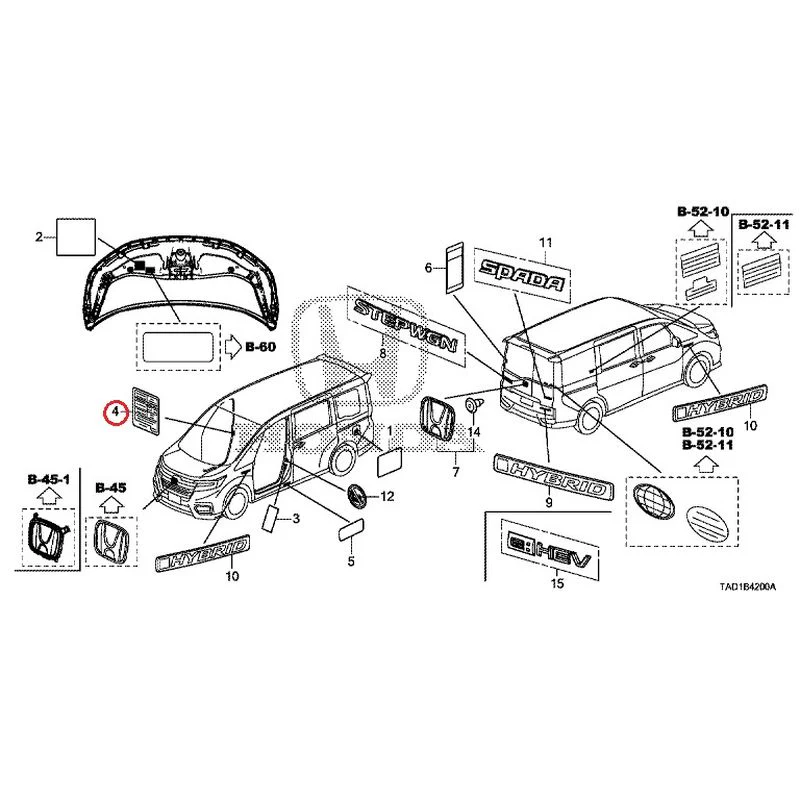 [NEW] JDM HONDA STEP WGN SPADA RP5 2020 Emblem/Caution Label GENUINE OEM - Image 4