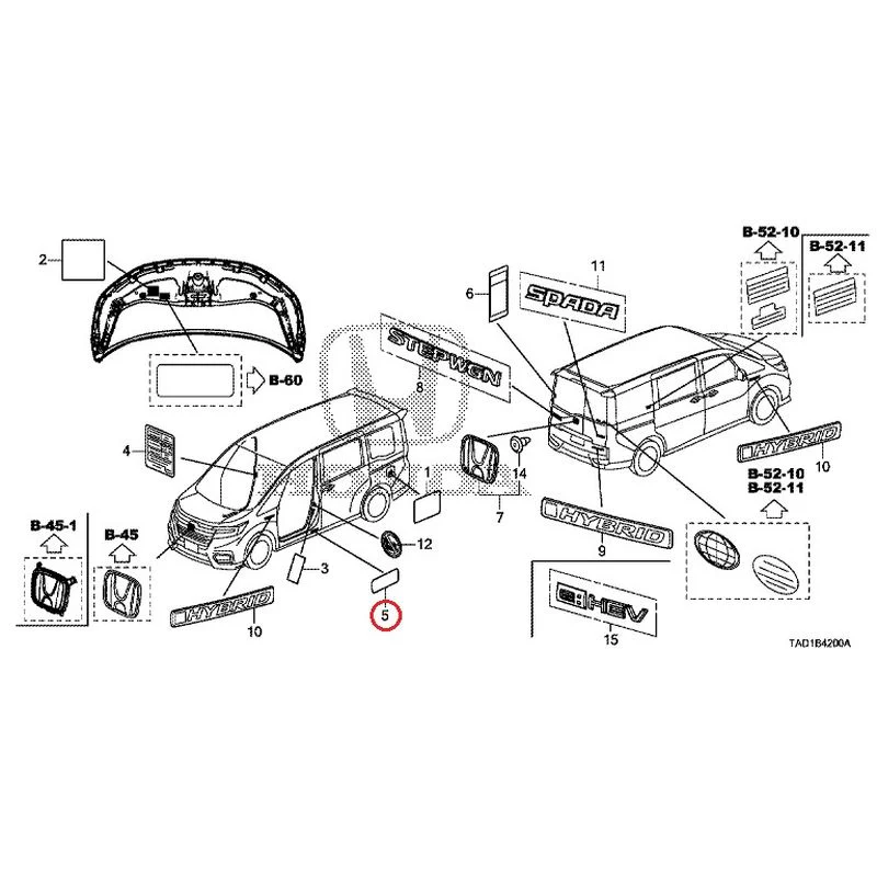 [NEW] JDM HONDA STEP WGN SPADA RP5 2020 Emblem/Caution Label GENUINE OEM - Image 5