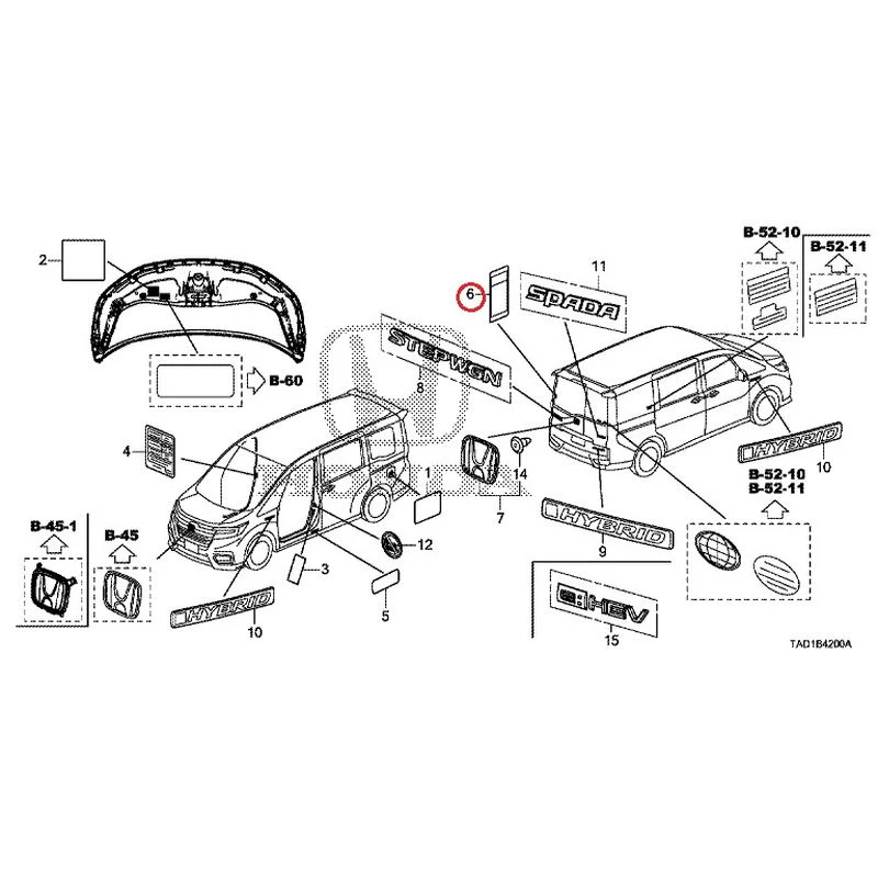 [NEW] JDM HONDA STEP WGN SPADA RP5 2020 Emblem/Caution Label GENUINE OEM - Image 6