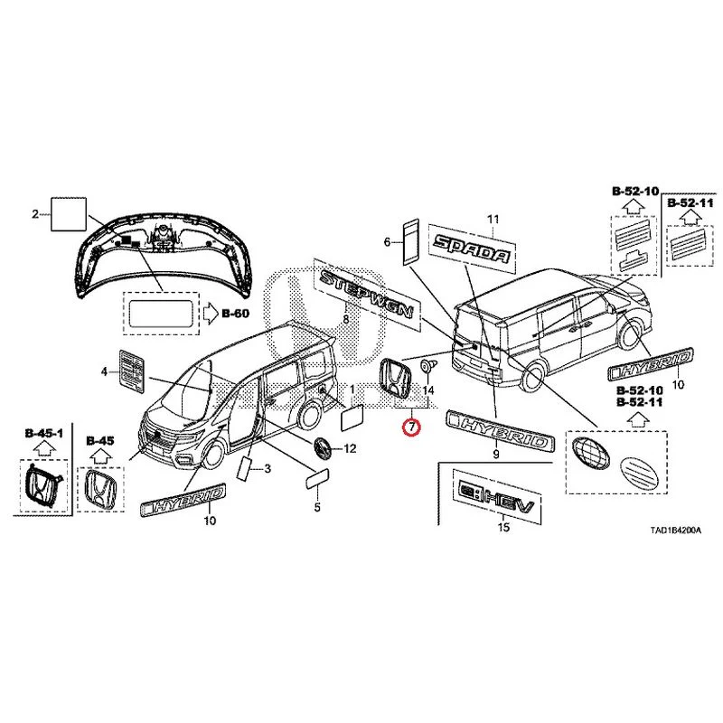 [NEW] JDM HONDA STEP WGN SPADA RP5 2020 Emblem/Caution Label GENUINE OEM - Image 7