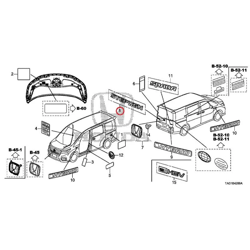 [NEW] JDM HONDA STEP WGN SPADA RP5 2020 Emblem/Caution Label GENUINE OEM - Image 8
