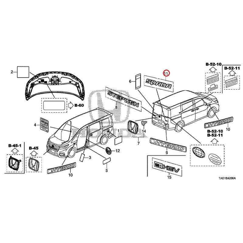 [NEW] JDM HONDA STEP WGN SPADA RP5 2020 Emblem/Caution Label GENUINE OEM - Image 9
