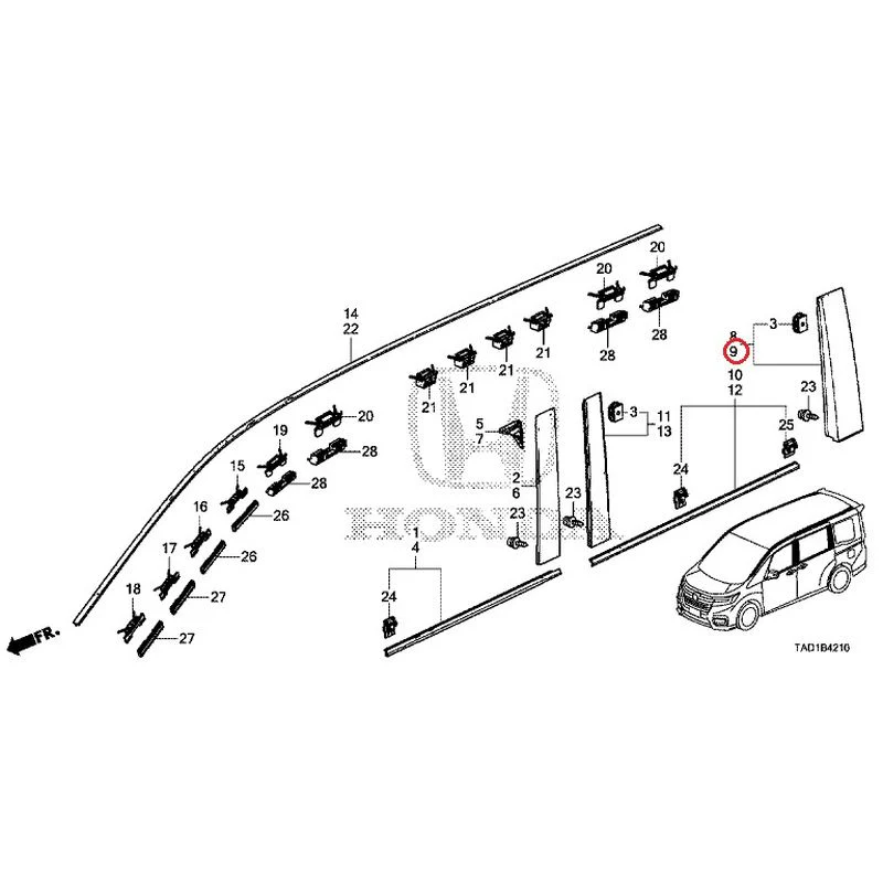 [NEW] JDM HONDA STEP WGN SPADA RP5 2020 Molding GENUINE OEM - Image 10
