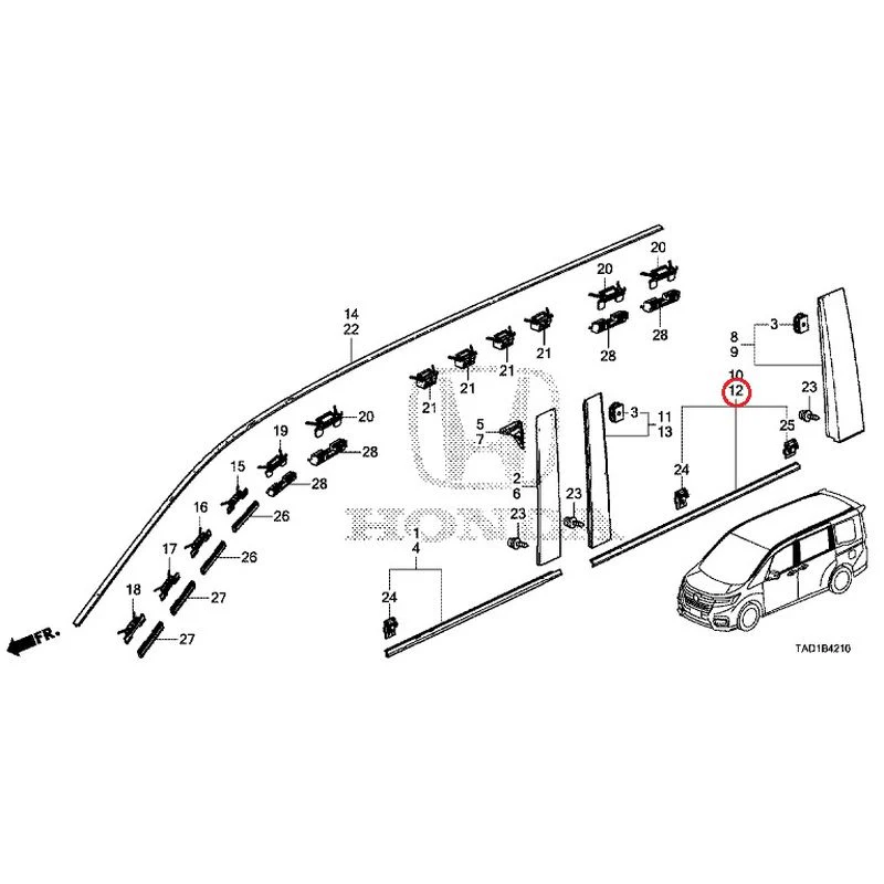 [NEW] JDM HONDA STEP WGN SPADA RP5 2020 Molding GENUINE OEM - Image 13