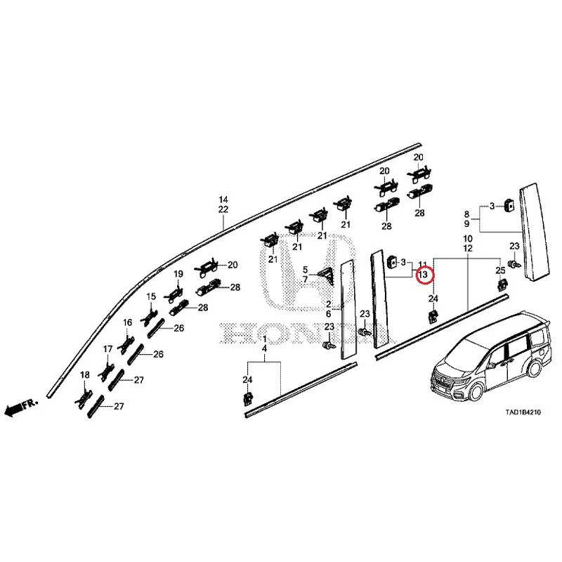 [NEW] JDM HONDA STEP WGN SPADA RP5 2020 Molding GENUINE OEM - Image 14