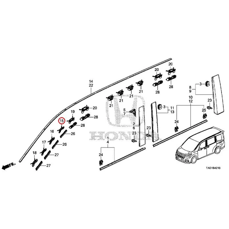 [NEW] JDM HONDA STEP WGN SPADA RP5 2020 Molding GENUINE OEM - Image 16