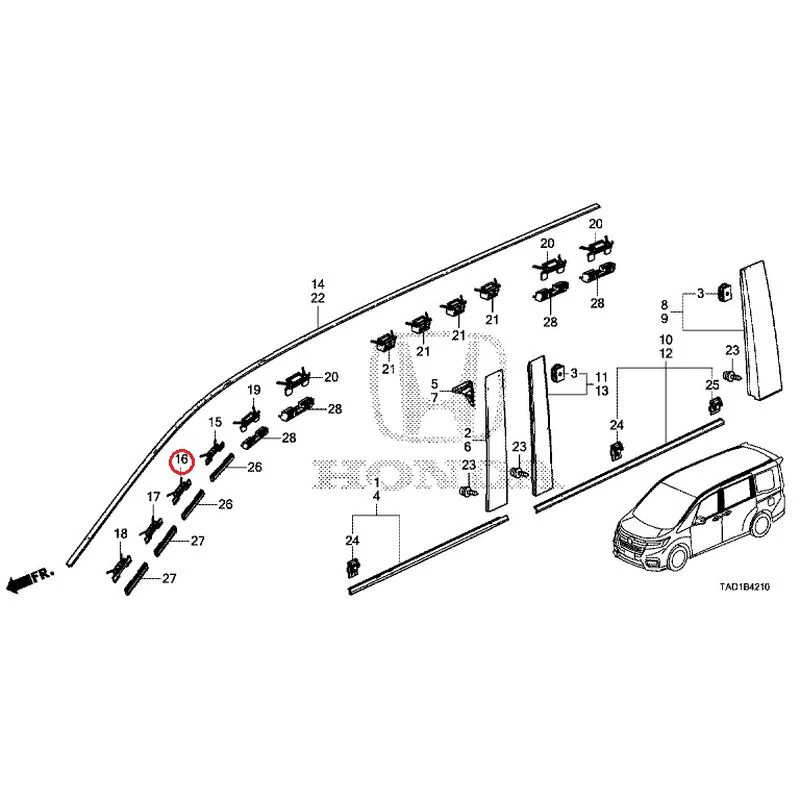 [NEW] JDM HONDA STEP WGN SPADA RP5 2020 Molding GENUINE OEM - Image 17