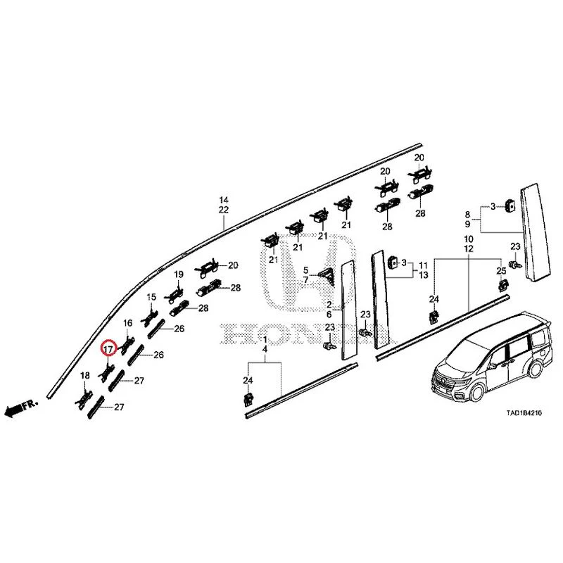 [NEW] JDM HONDA STEP WGN SPADA RP5 2020 Molding GENUINE OEM - Image 18