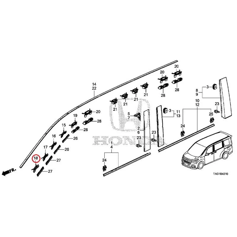 [NEW] JDM HONDA STEP WGN SPADA RP5 2020 Molding GENUINE OEM - Image 19
