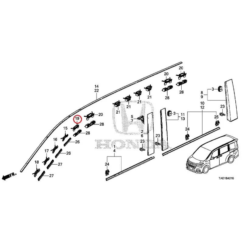 [NEW] JDM HONDA STEP WGN SPADA RP5 2020 Molding GENUINE OEM - Image 20
