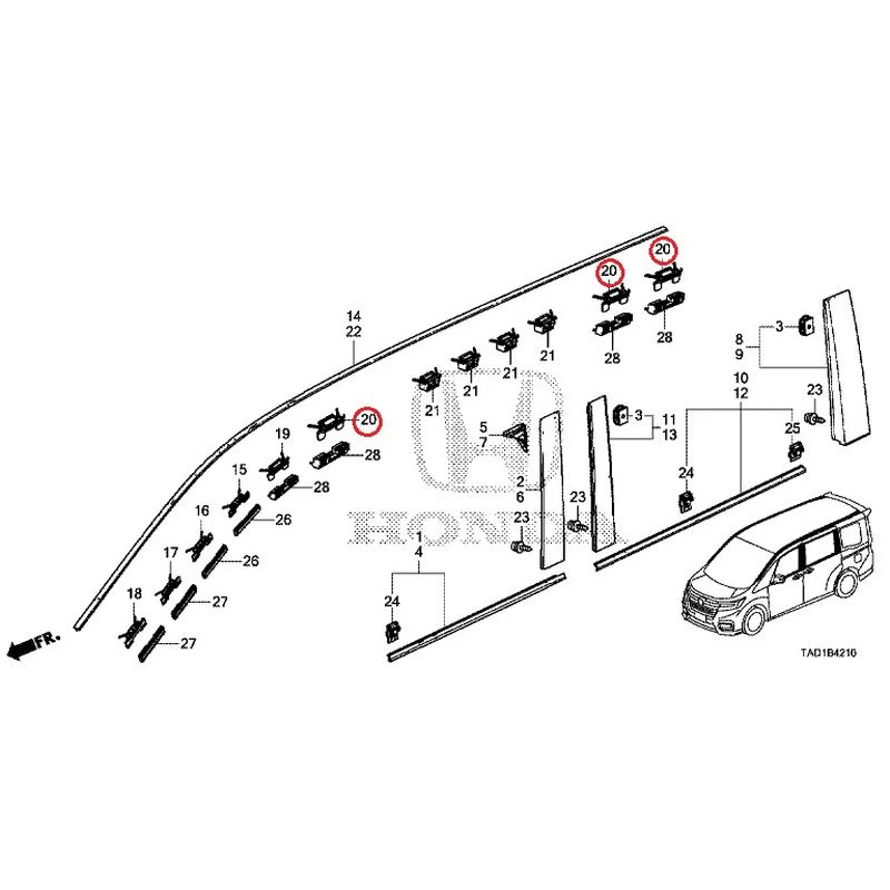 [NEW] JDM HONDA STEP WGN SPADA RP5 2020 Molding GENUINE OEM - Image 21